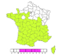 Carte de répartition en France (ssp meridionalis)