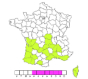 Carte de répartition en France (ssp. virens)