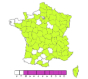Carte de répartition en France - Période de vol